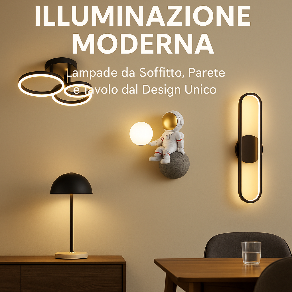 Illuminazione Moderna per la Casa – Lampade da Soffitto, Parete e Tavolo dal Design Unico