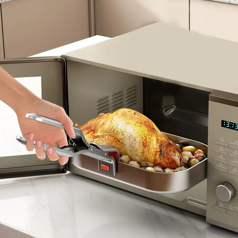 🔥 Pinza Antiscottatura in Acciaio Inox – Presa Sicura per Piatti Caldi