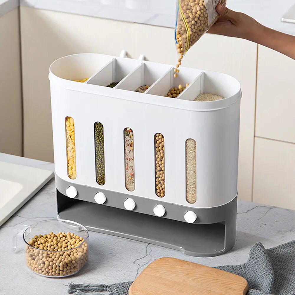 Dispenser da Parete per Cereali 9Kg – Contenitore Alimentare con Dosatore