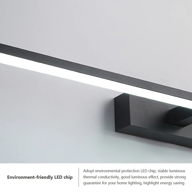 💡 Lampada da Parete LED Moderna – Luce Specchio Bagno in Alluminio Nero o Bianco