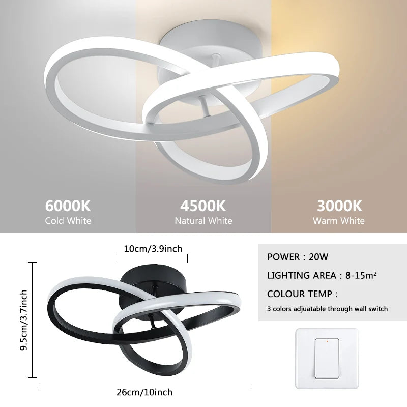 💡 Plafoniera LED Moderna in Alluminio DUNDUN – Design Elegante per Ogni Ambiente