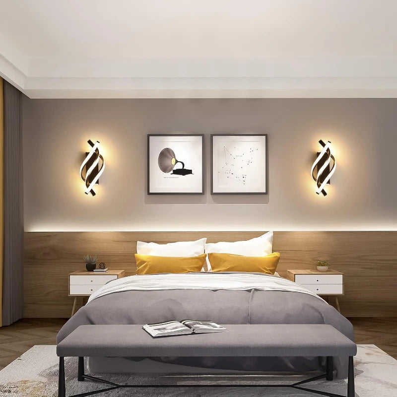 💡 Lampada da Parete LED Moderna – Design Curvo a 3 Linee in Alluminio