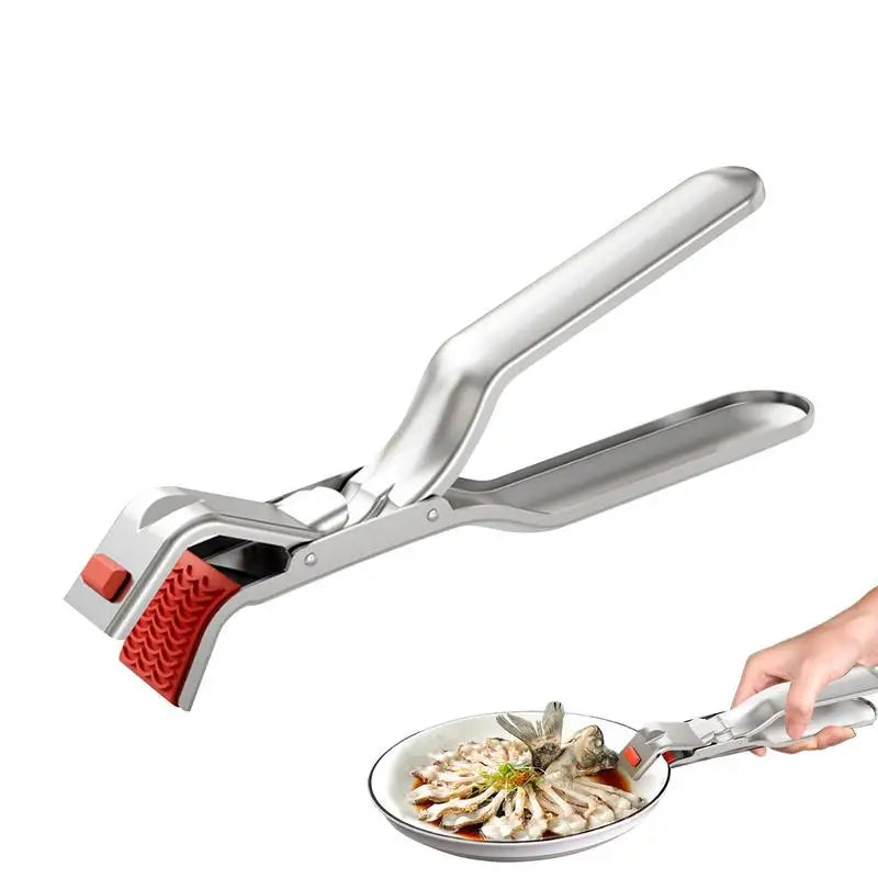 🔥 Pinza Antiscottatura in Acciaio Inox – Presa Sicura per Piatti Caldi